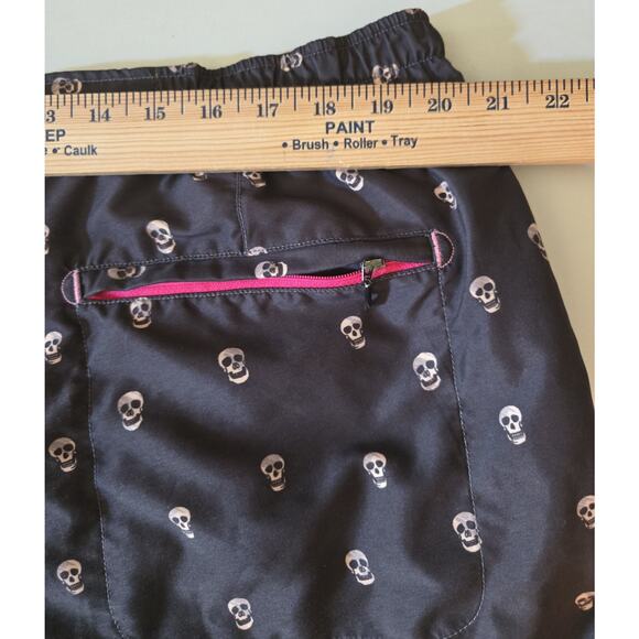 Robert Graham Black Swim Trunks with White Skull Motif - Picture 4 of 6